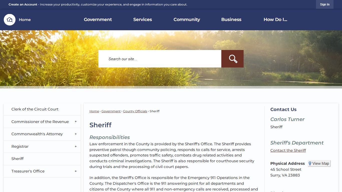 Sheriff | Surry County, VA